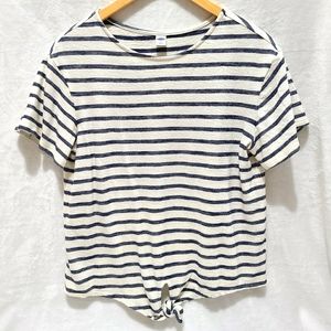 Old Navy Striped Crop Top Tee Shirt Size M